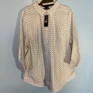 NWT Worthington Dress Shirt Size 2X in Lattice Floral